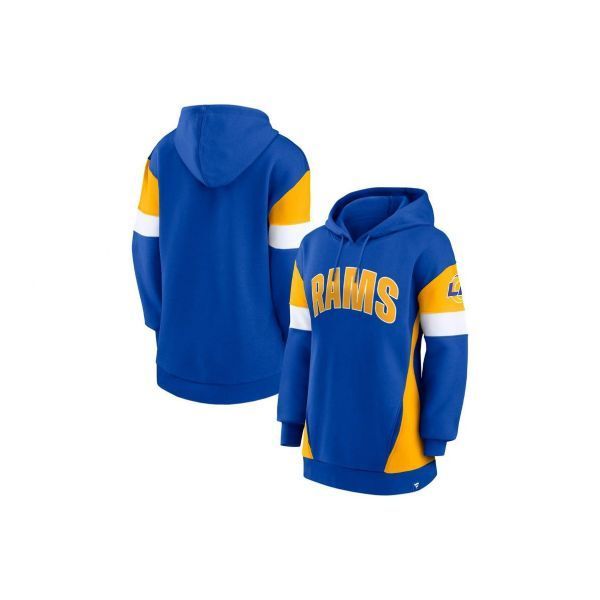 Women's Fanatics Branded Royal/Gold Los Angeles Rams Lock It Down Pullover Hoodie