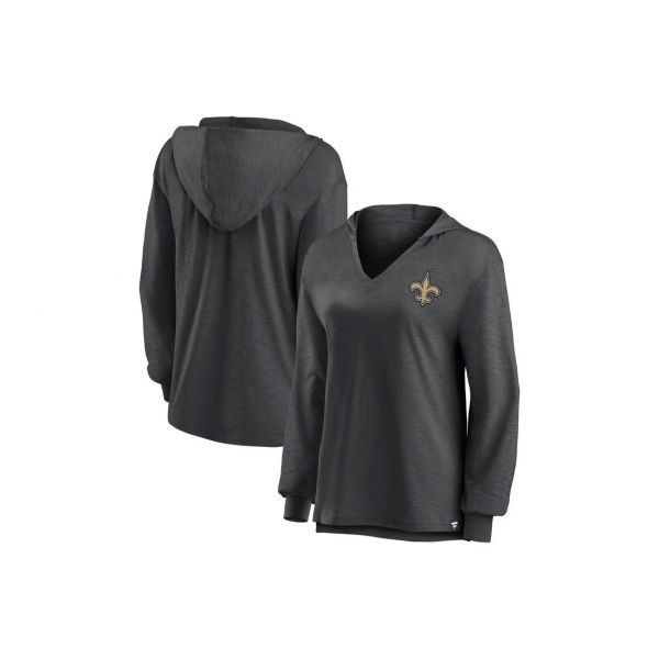 Women's Fanatics Branded Black New Orleans Saints Jumper V-Neck Pullover Hoodie Size: Small