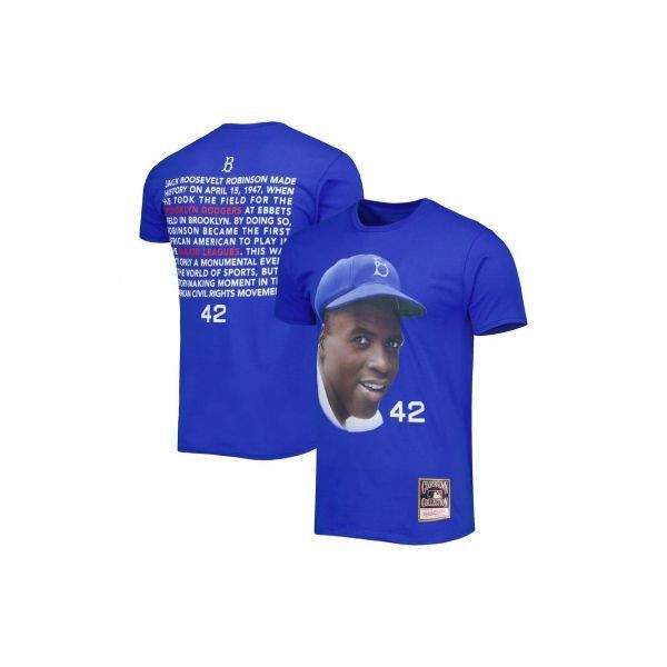 Mitchell & Ness Men's Mitchell & Ness Jackie Robinson Gray Brooklyn Dodgers  Cooperstown Collection Legends T-Shirt