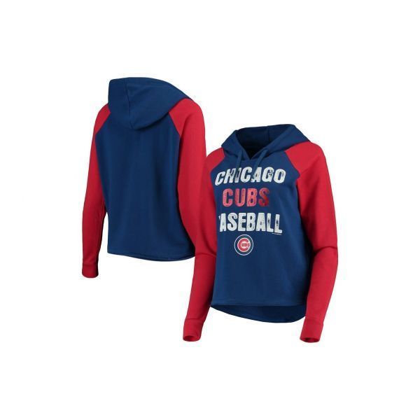 Women's New Era Royal/Red Chicago Cubs Loose French Terry Pullover
