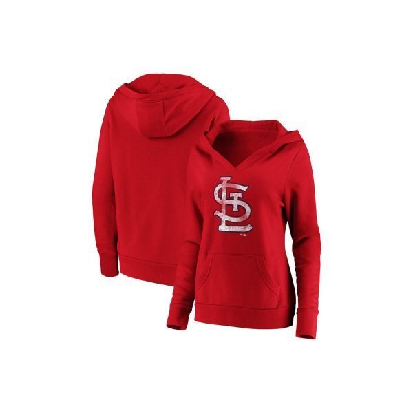 Fanatics Branded Plus Size Navy St. Louis Cardinals Core Team Crossover V-Neck Pullover Hoodie - Navy