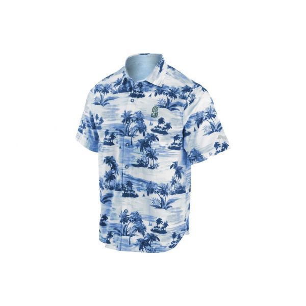 Men's Tommy Bahama Navy Seattle Mariners Tropical Horizons Button-Up Shirt Size: Medium