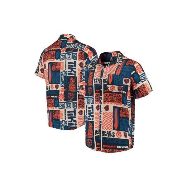 Men's FOCO Royal/Tan Los Angeles Rams Tiki Floral Button-Up Woven Shirt