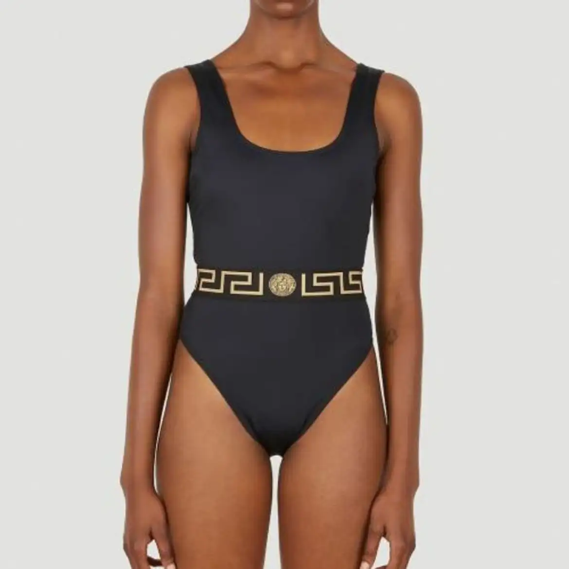 Buy Versace Greca Border One Piece Swimsuit 'Black' - ABD01108 A232185  A1008