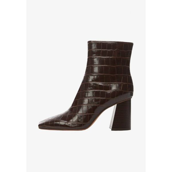 mango croc effect ankle boots