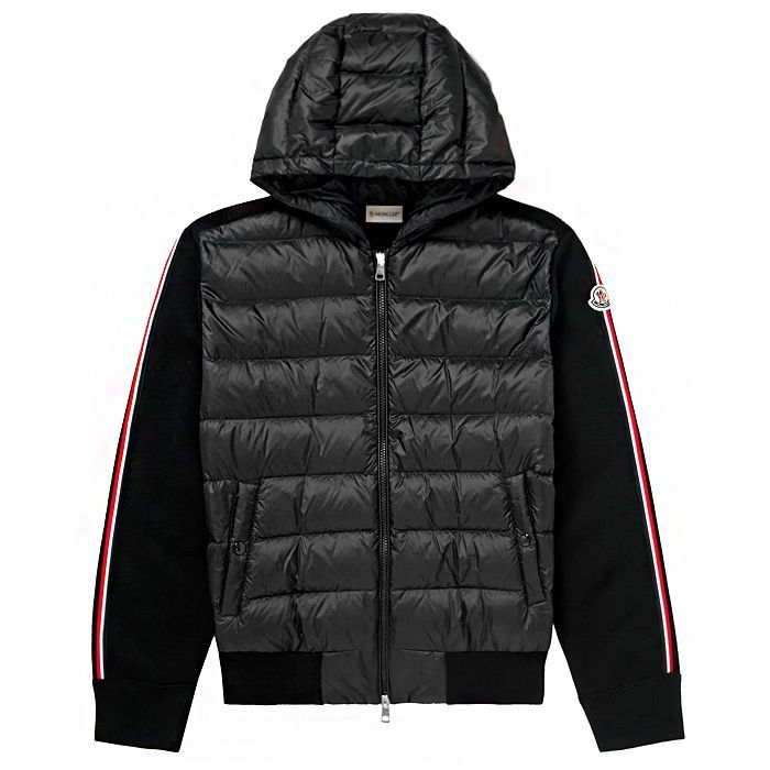MONCLER｜JACKETS (9B00013 M1131 999) Moncler Logo Patch Padded Zip-Up Jacket 9B00013 M1131 999