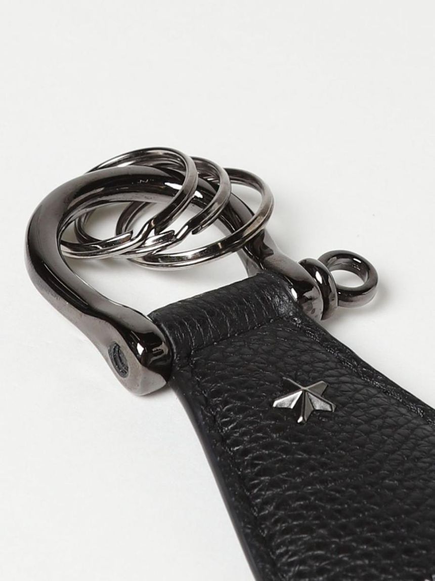 지미추-지미추 Jimmy choo warren key ring in grained leather Black WARRENGRC BLACK