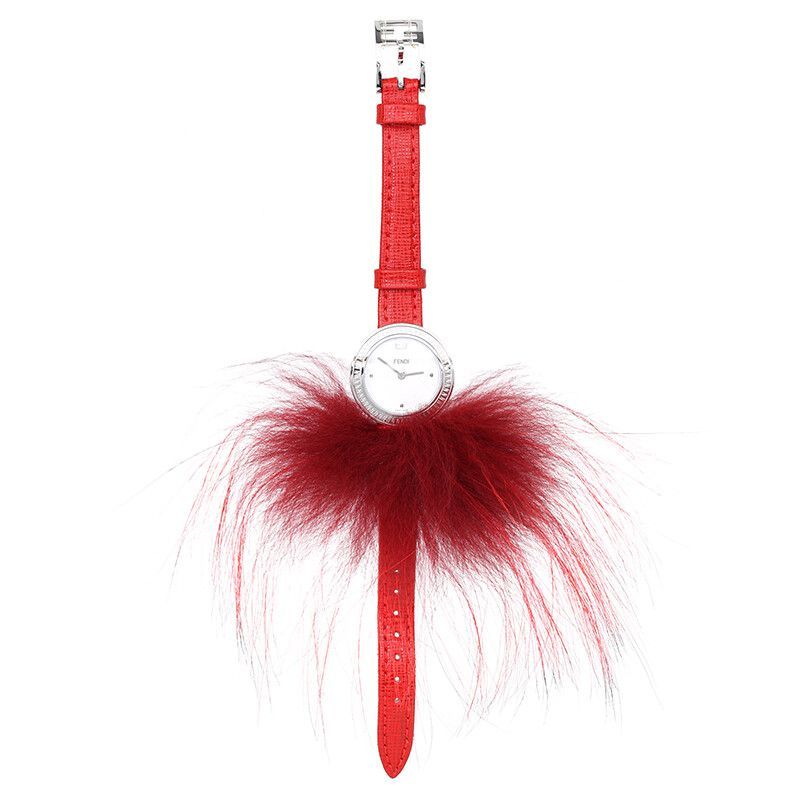 Fendi My Way Watch Red Mink Fur 3500s 59722676 | eBay