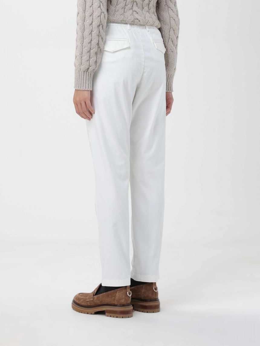 Womens Eleventy white Cotton Drawstring Trousers