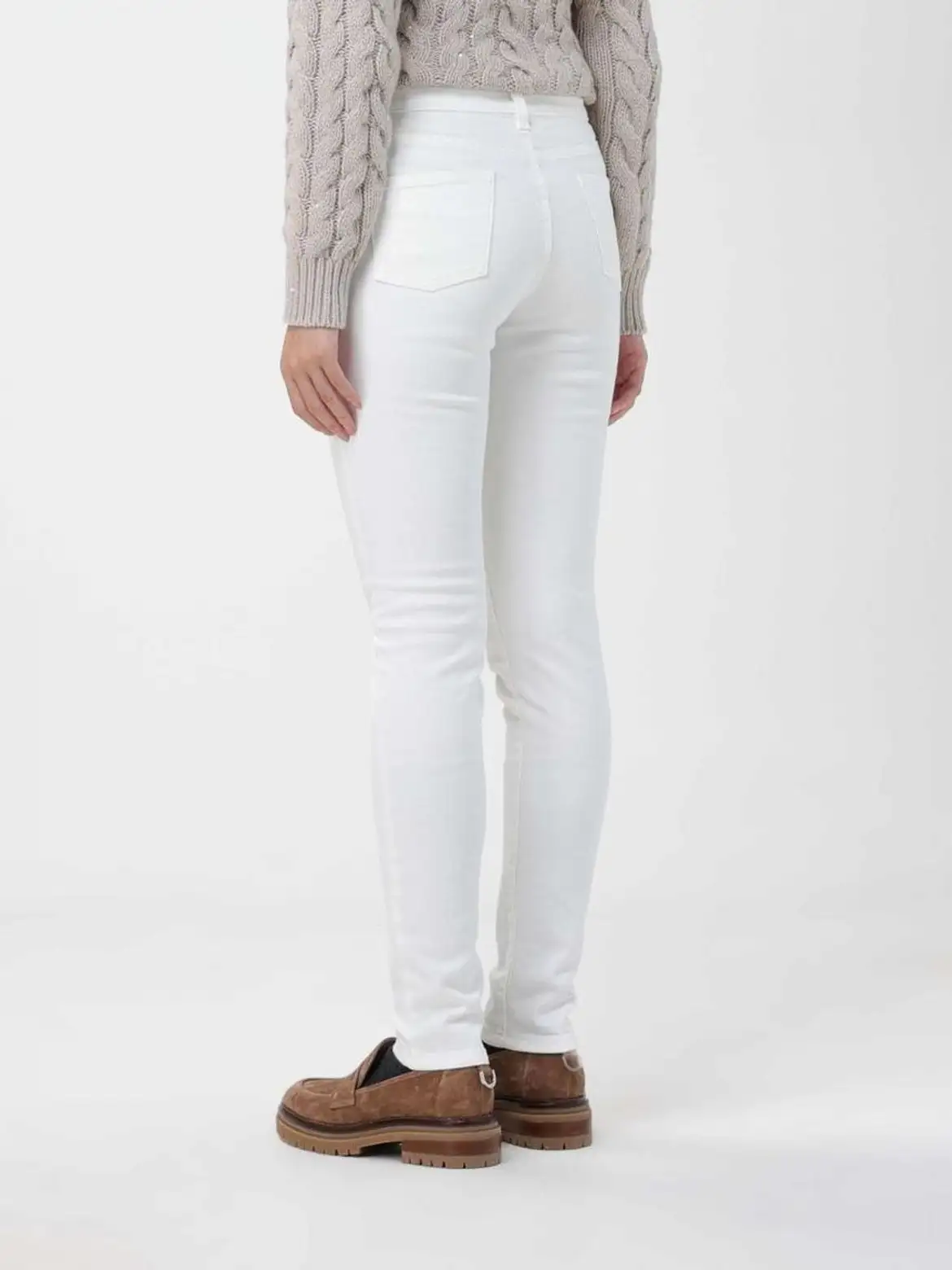 Womens Eleventy white Cotton Drawstring Trousers