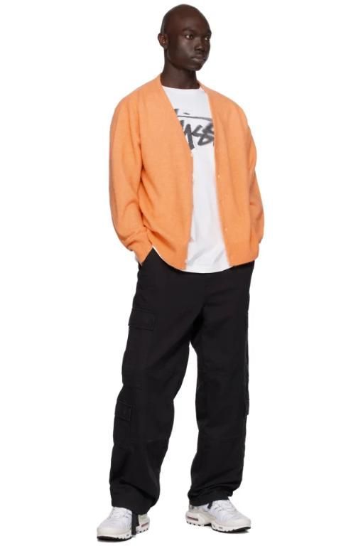 스투시-Orange Brushed Cardigan 232353M200004