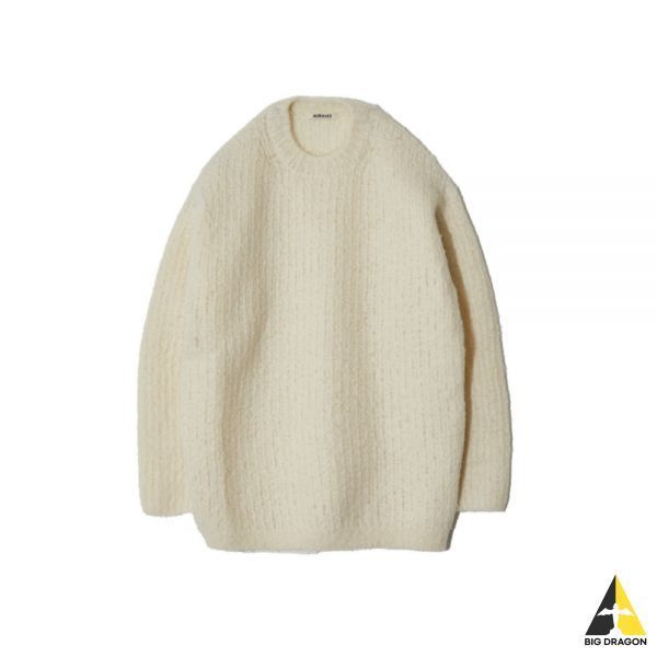 오라리-AURALEE 오라리 MILLED WOOL MOAL KNIT BIG PO (A22AP02SR