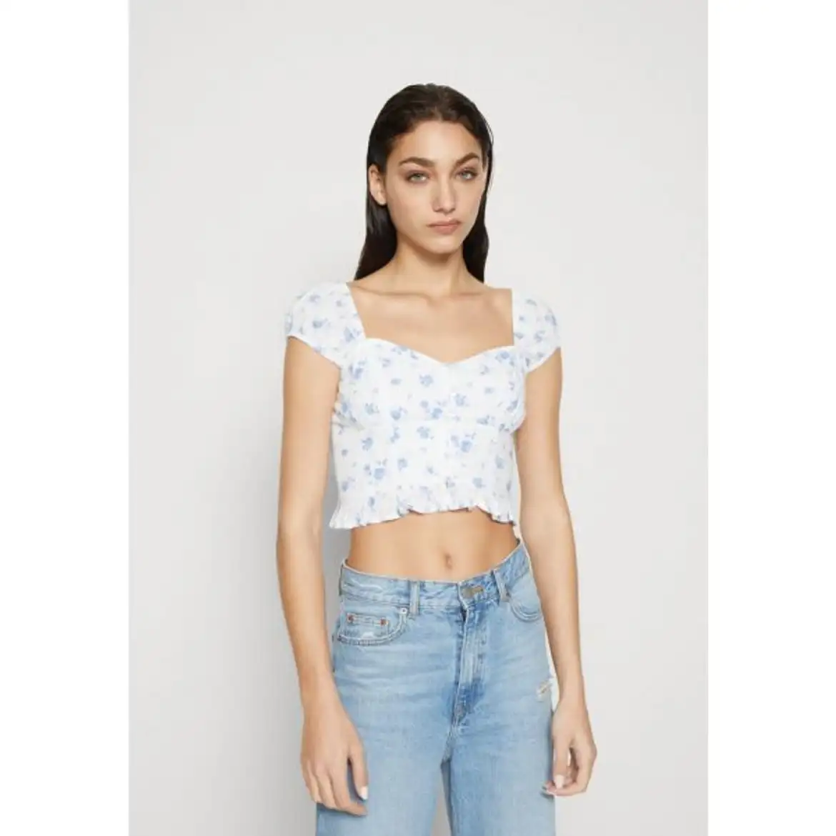 Hollister Co. LONG-SLEEVE RUCHED WAIST TOP - Long sleeved top