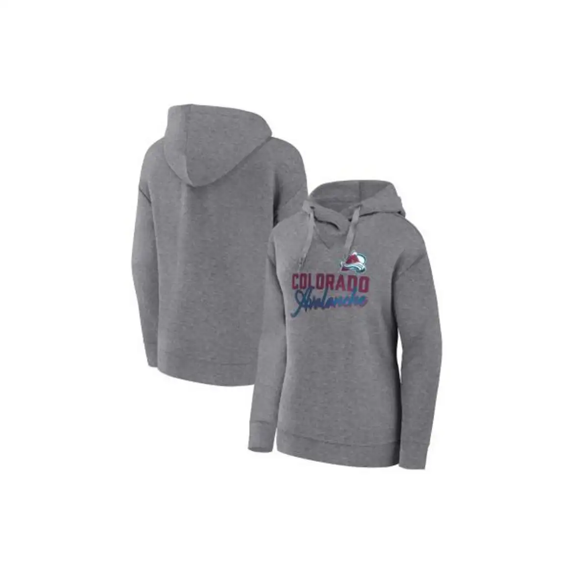 Women's Colorado Avalanche Fanatics Branded Heather Gray Script Favorite  Pullover Hoodie