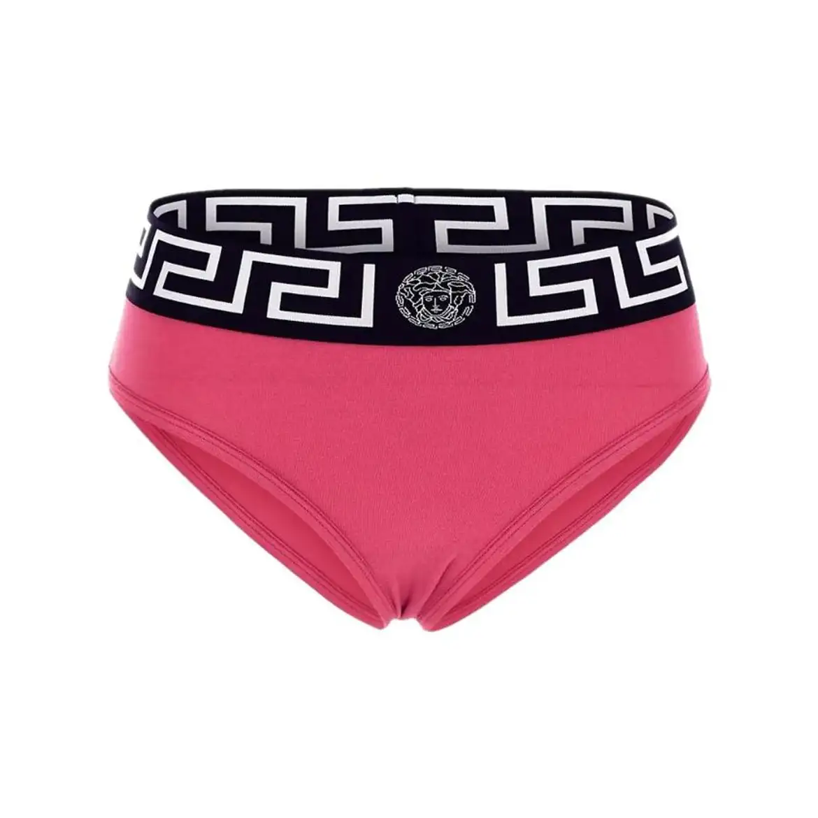 베르사체-베르사체 언더웨어 FUCHSIA AND BLACK COTTON GRECA SLIP FUXIA+BLACK/WHITE  1001381A2327412P510