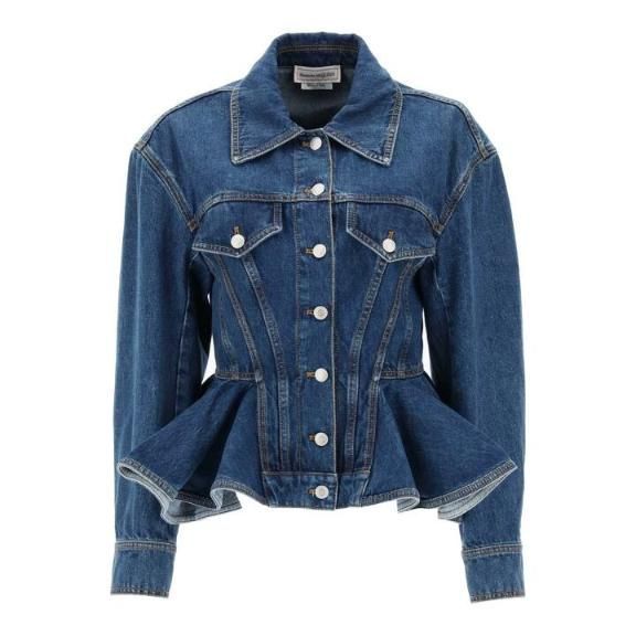 ALEXANDER MCQUEEN 데님 PEPLUM 자켓 ALEXANDER MCQUEEN 752846 QMACG 4164 B0230466449