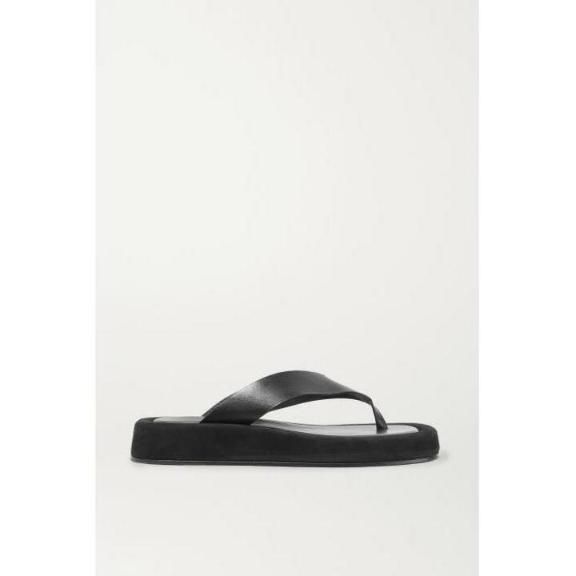 더로우 여자샌들 긴자 레더 스웨이드 플랫폼 플립플랍 23FW SKU 390023296