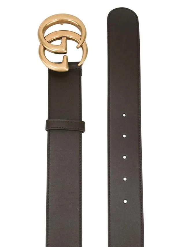 FW23 double G buckle belt 4cm 397660AP00T 1000BLACK