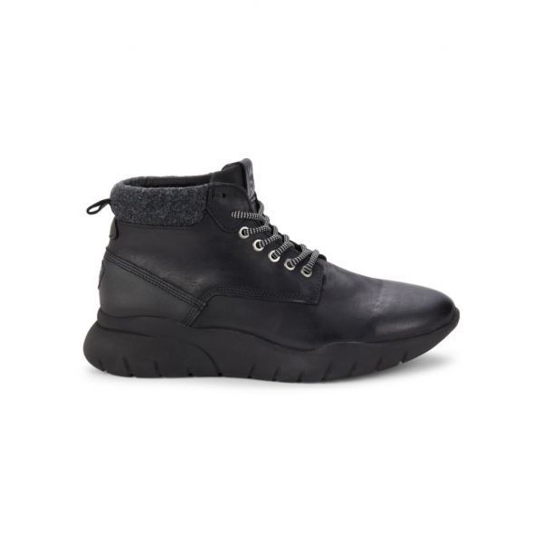 Black leather sales sneaker boots