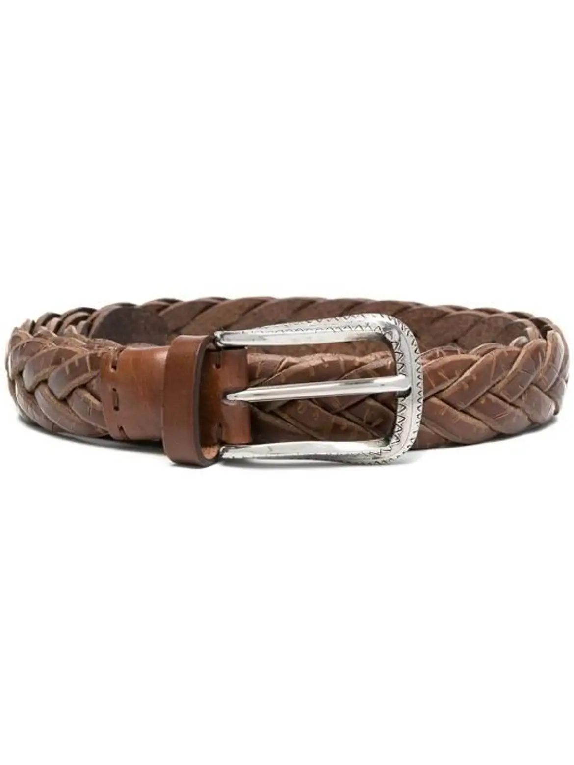Mens Brunello Cucinelli brown Leather Braided Belt
