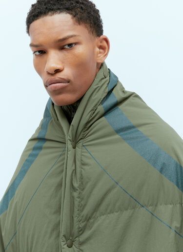 몽클레어퀼팅 로고 프린트 담요 그린 Moncler