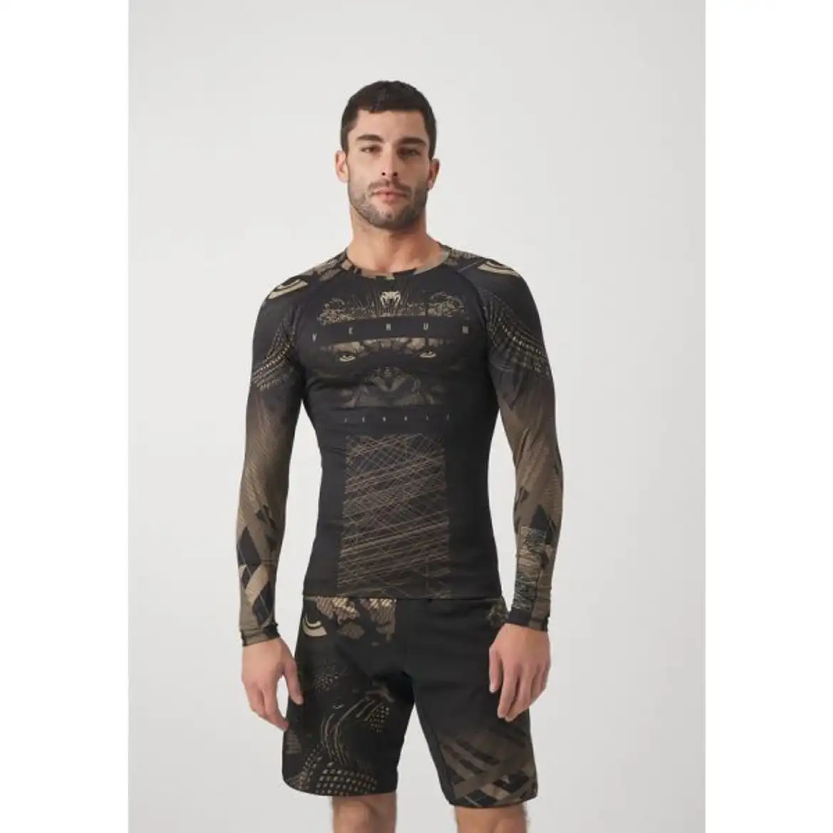 VENUM-4015749 Venum GORILLA JUNGLE RASHGUARDS - Long sleeved top sand/black