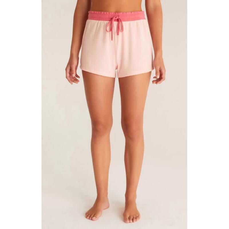 Z Supply-4012074 Z Supply Lover Color Block Heart Short In Pink