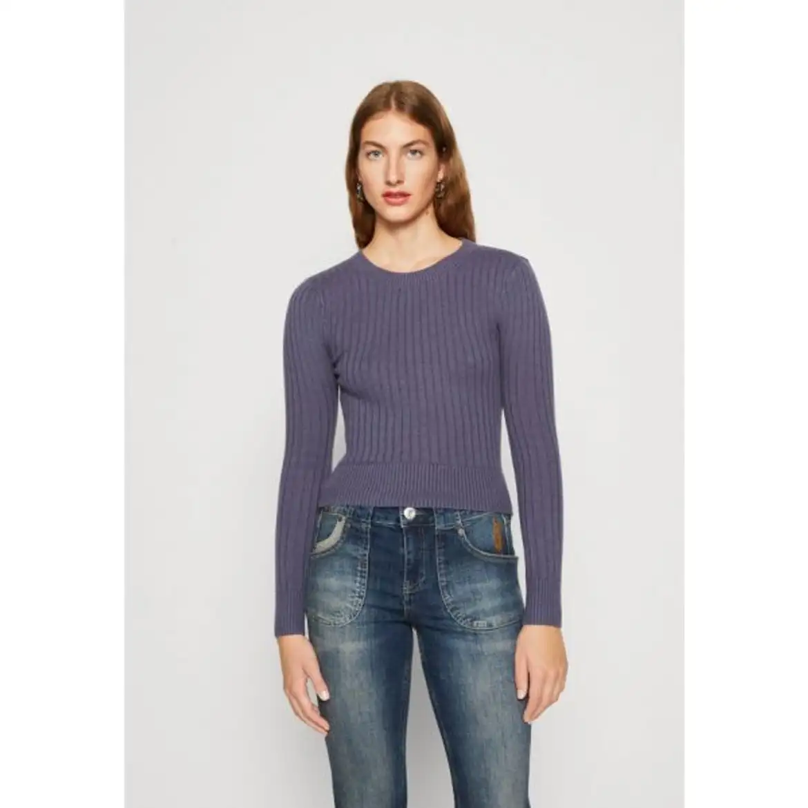 Hollister Co. EASY CABLE-KNIT CREW SWEATER - Jumper - CLOUD DANCER