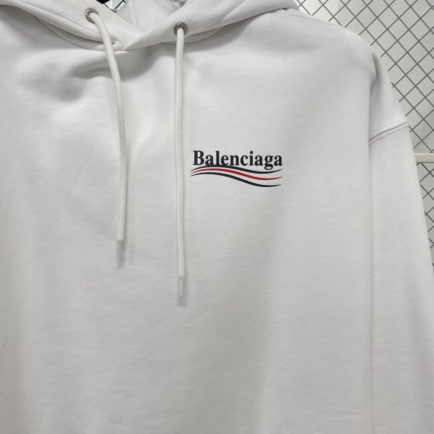 Balenciaga White Wave Logo Print Hooded Long Sleeve - SKU | eBay Balenciaga White Wave Logo Print Hooded Long Sleeve - SKU | eBay