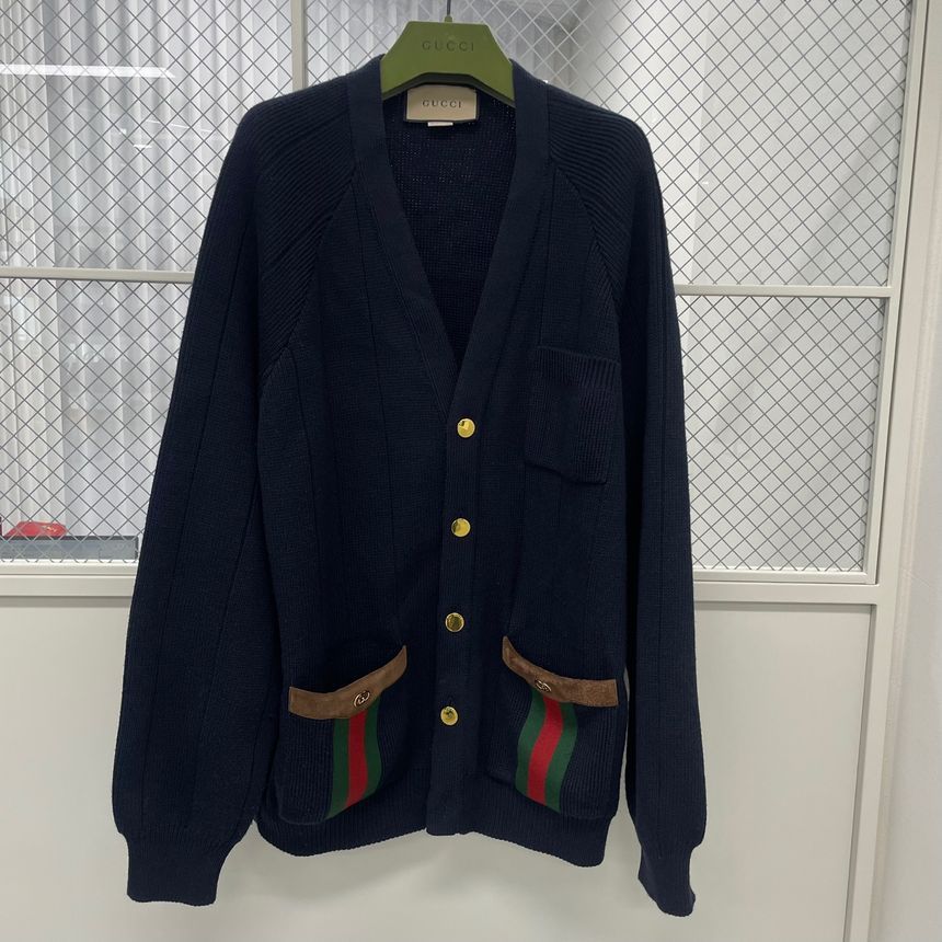 Gucci Web Detail Three-Striped Cardigan 12345 67360367 | eBay