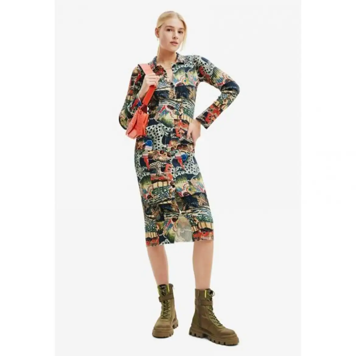 데시구알-4085683 Desigual M CHRISTIAN LACROIX TAPESTRY MIDI - Shirt dress brown