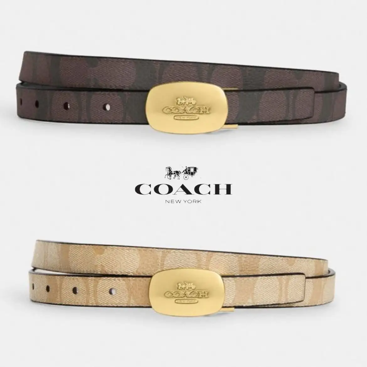 코치-코치(COACH) Harness Buckle Cut To Size Reversible Belt F59116 OS 남자 여자 양면  가죽 벨트