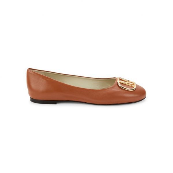 4115468 Bruno Magli Mini Logo Leather Ballet Flats