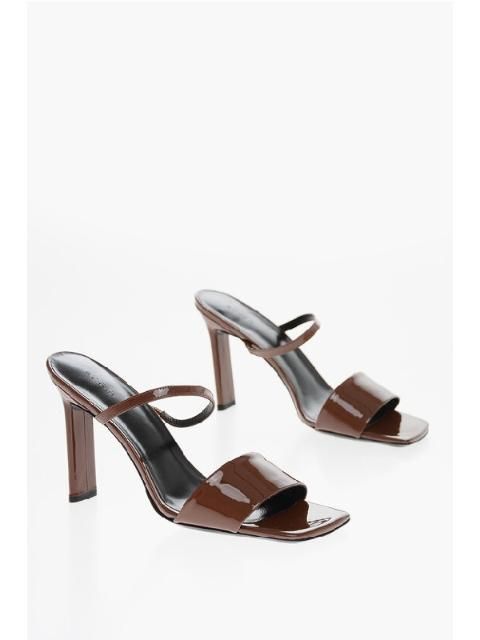 BY FAR Mei PVC trimmed and patent leather mules