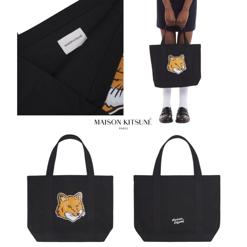 메종키츠네 블랙 폭스 헤드 토트 Black Fox Head Tote 에코백
