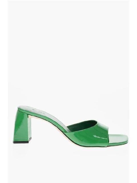 BY FAR Mei PVC trimmed and patent leather mules