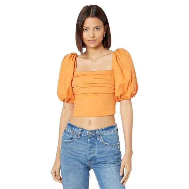 2638394 Abercrombie & Fitch 아베크롬비 피치 스퀘어 넥 러쉬드 퍼프 슬리브 탑