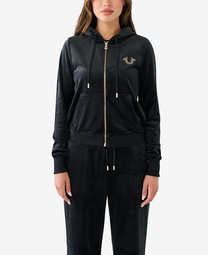 Hooded zip sweatshirt womens online