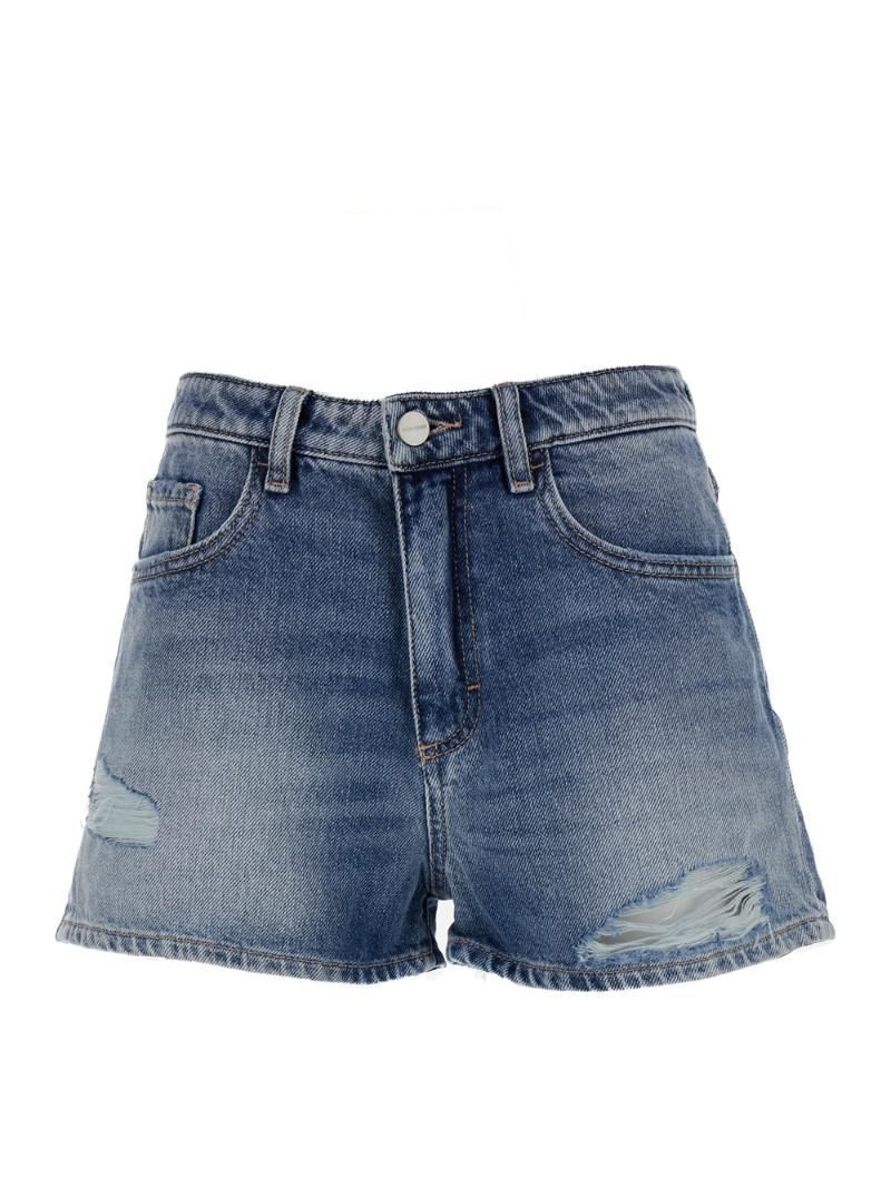 ICON DENIM 여성 SAM Blue Shorts with Rips in Cotton Denim Woman