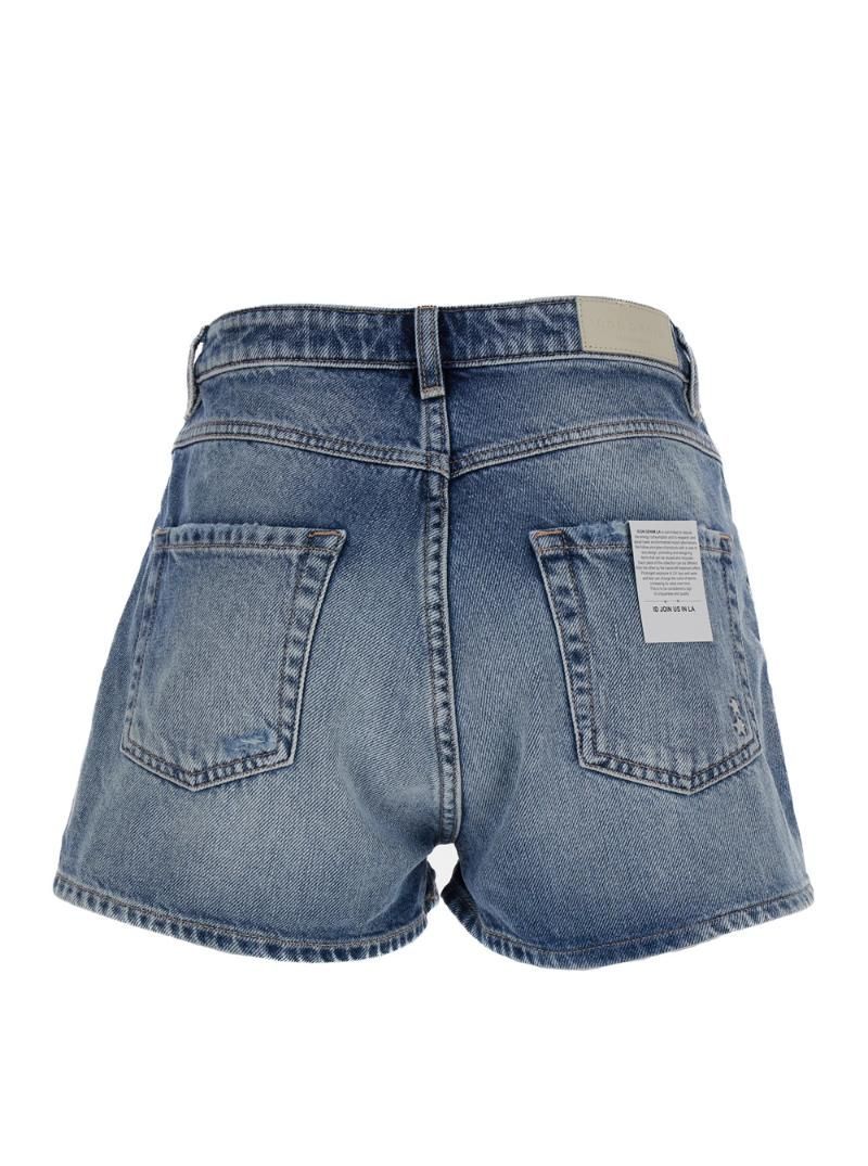 ICON DENIM 여성 SAM Blue Shorts with Rips in Cotton Denim Woman