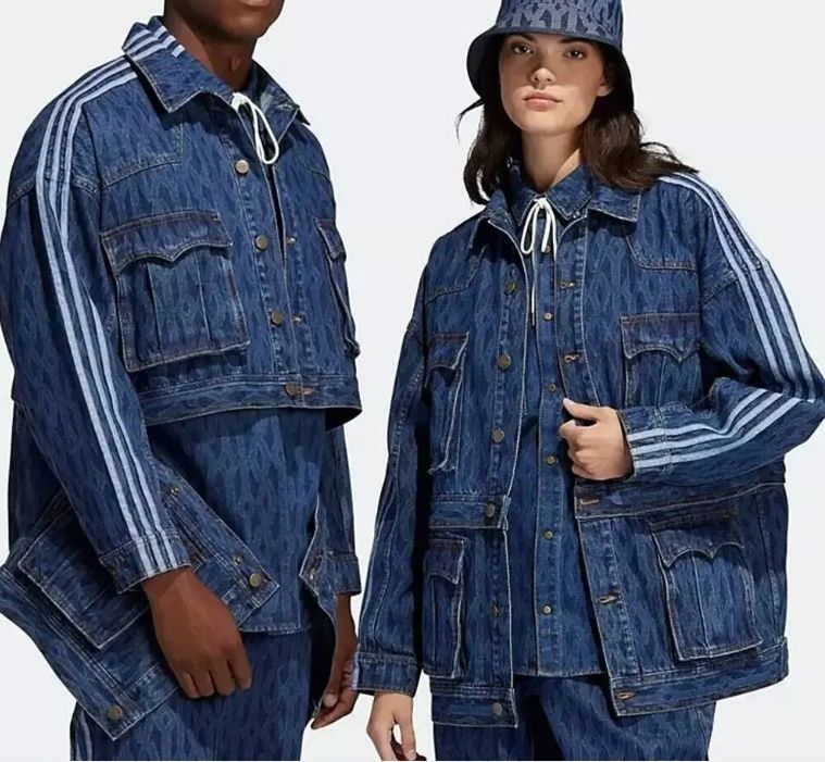 아디다스 X IVY PARK 모노그램 데님자켓 트랙자켓 블루 H61700