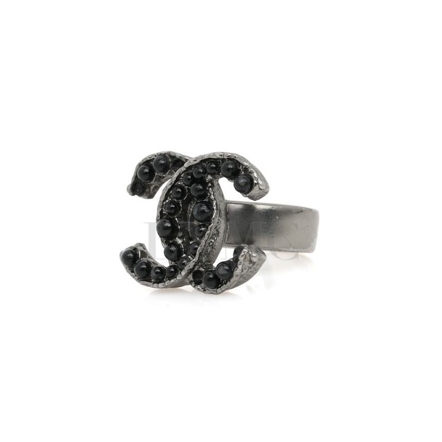 CHANEL COCO Mark Ring metal Silver CC Auth bs13494 | eBay