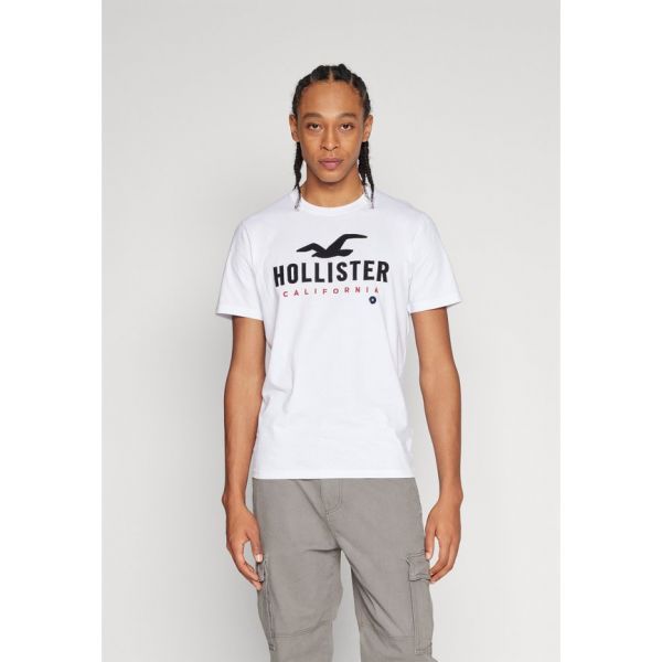 Hollister Co. 4317028 Hollister Co. TECH LOGO STORES Print T shirt brilliant white