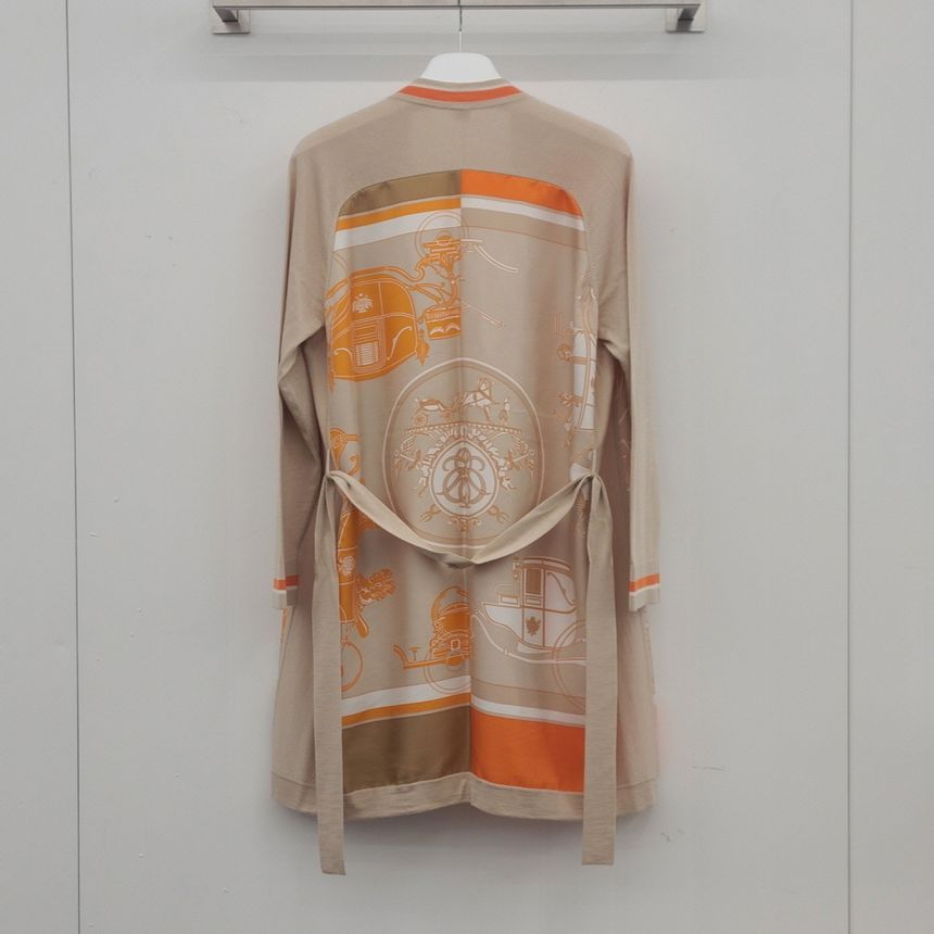 【SALE】 Hermes Ex-Library HEA070302 38 Cardigan Long Silk Twilly パンツ