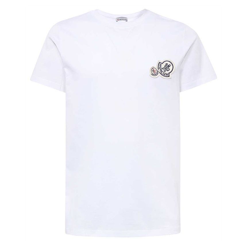 MONCLER｜ (8C00076 8390Y 001) Moncler Double Logo Patch T-Shirt White 8C000 25 8390Y 001