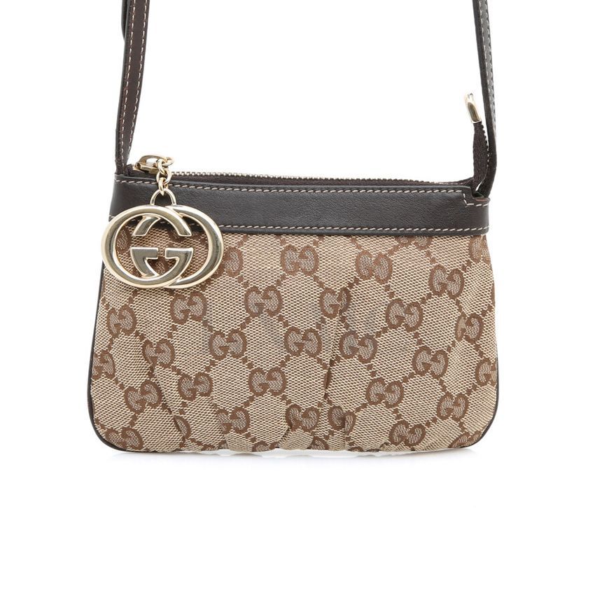当季大流行 Gucci 212216 Bag Crossbody Mini Fabric Logo GG Vintage アニメ/ゲーム