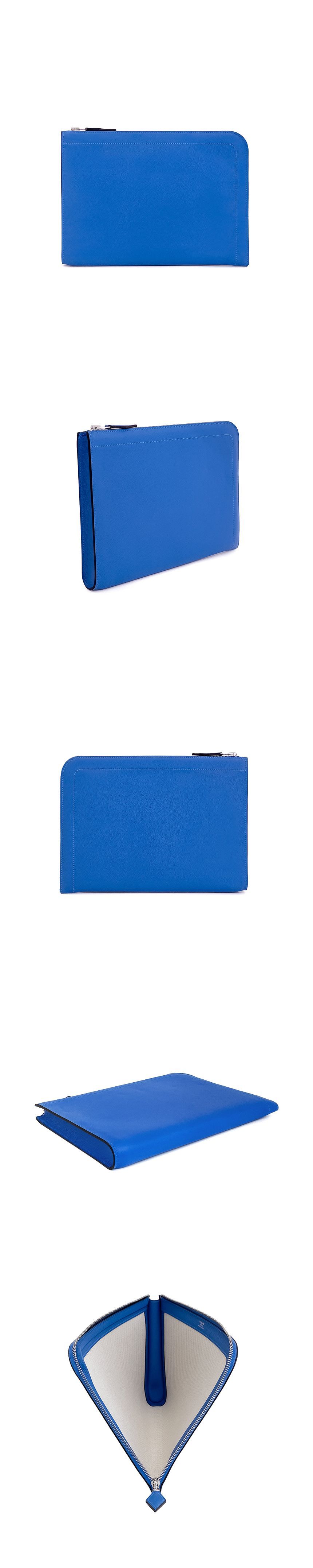 Hermes Blue Jelly Leather Clutch with U Engraving 4HB0487 | eBay