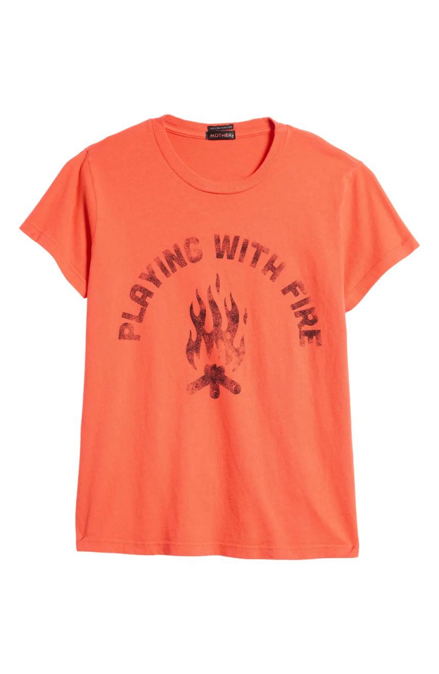 여성용 The Boxy Goodie Goodie 티셔츠, 불장난 Womens The Boxy Goodie Goodie Tee, Playing With Fire