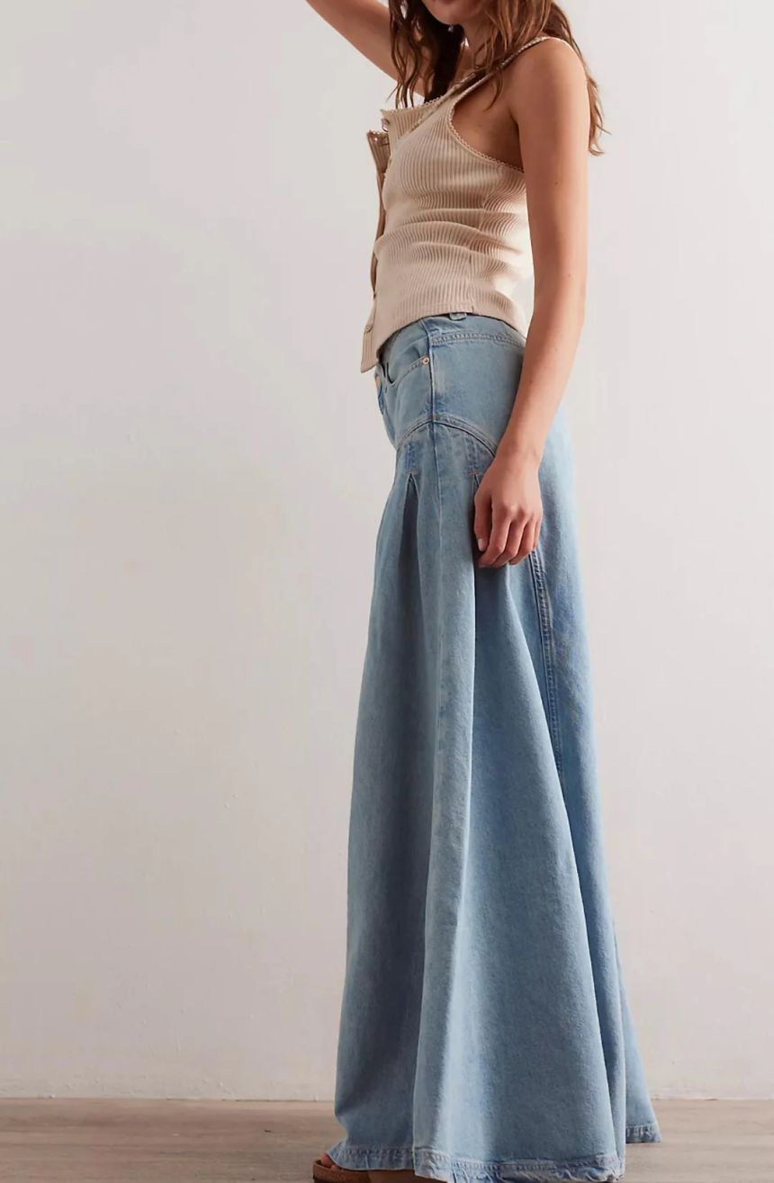 We The Free Pandora 와이드 레그 진 유니언 블루 We The Free Pandora Wide Leg Jean In Union Blue