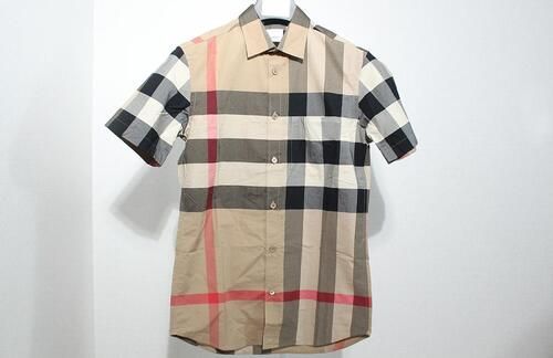 Burberry Poplin Check Archive Beige Short Sleeve Shirt XS